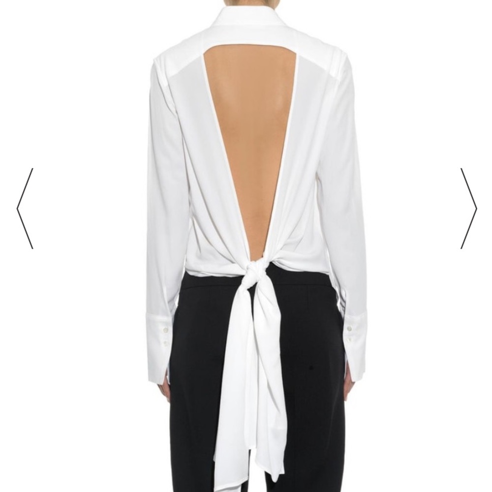 OSMAN Open-Back Crepe Shirt White - Picture 4 of 10